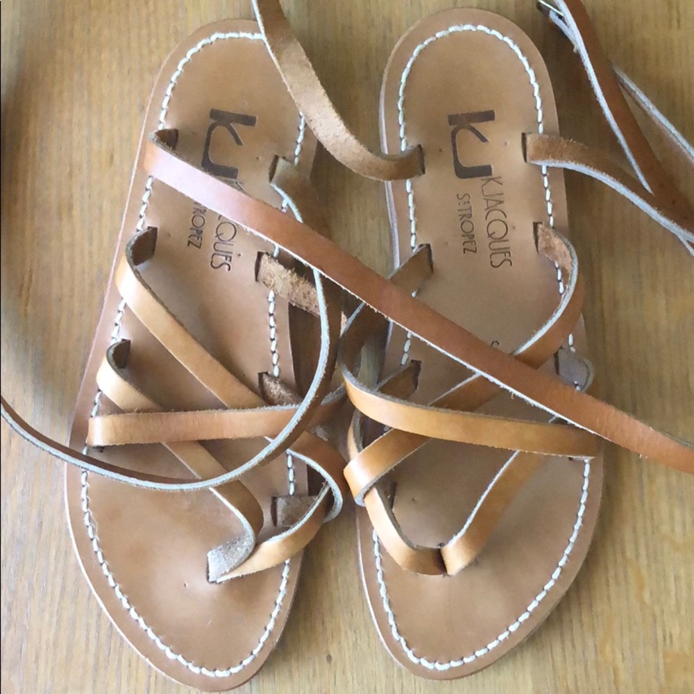 K. Jacques leather wrap sandals